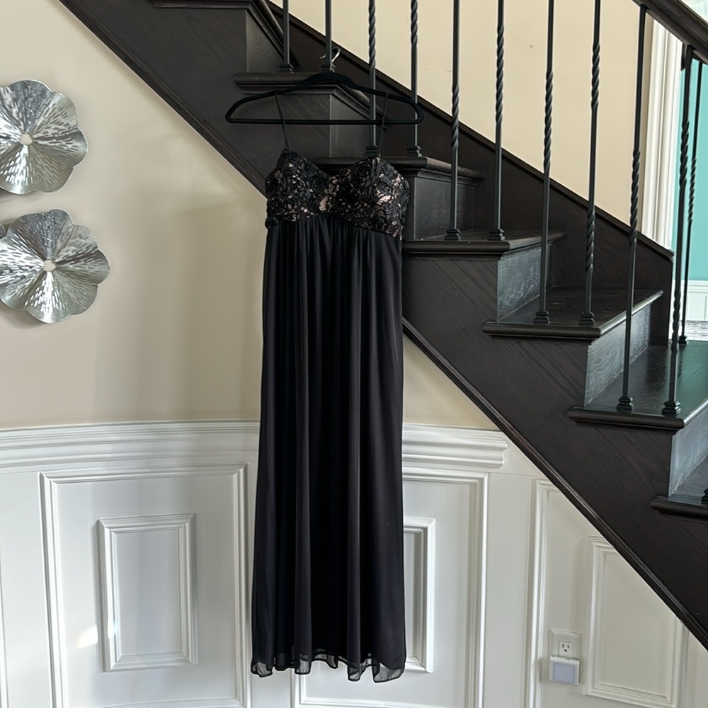 EUC formal long black empire waist dress.